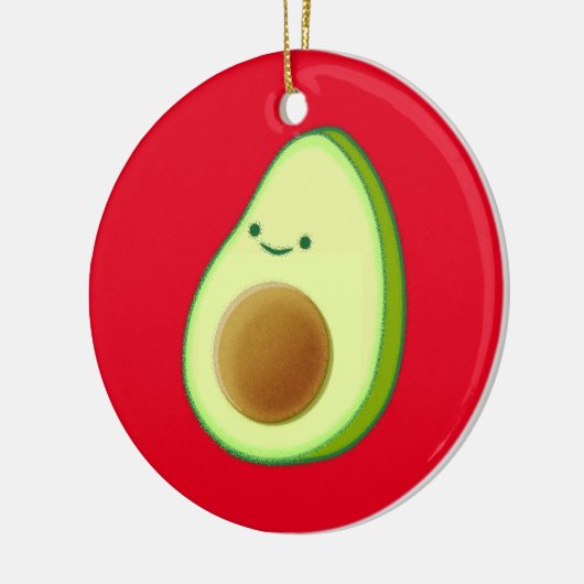 Cute Avocado Drawing Red Keramisch Ornament (Links)