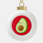 Cute Avocado Drawing Red Keramische Bal Ornament (Voorkant)