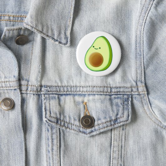 Cute Avocado Drawing Ronde Button 5,7 Cm (In situ)