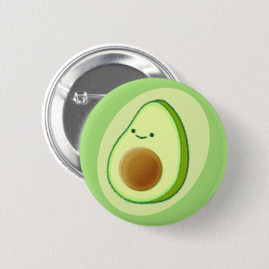 Cute Avocado Drawing Ronde Button 5,7 Cm (Voorkant /achterkant)