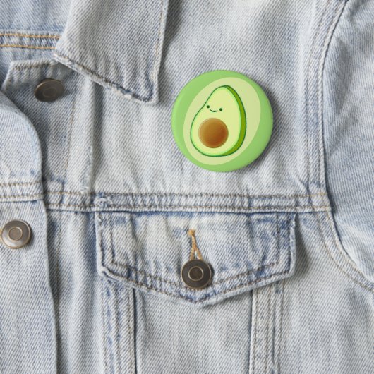 Cute Avocado Drawing Ronde Button 5,7 Cm (In situ)