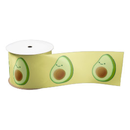 Cute Avocado Drawing Satijnen Lint