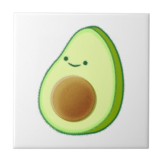 Cute Avocado Drawing Tegeltje (Voorkant)