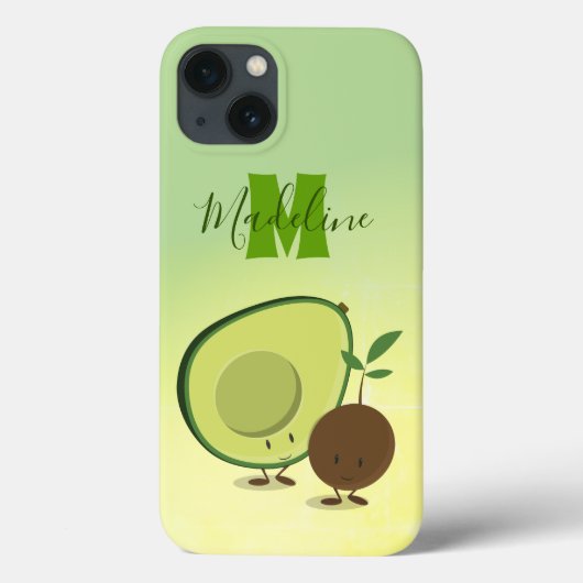 Cute Avocado Food Monogram Case-Mate iPhone Case (Achterkant)