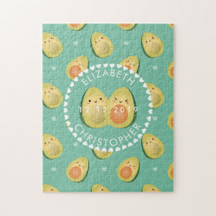 Cute Avocado Funny Ik hou van je Jubileum Legpuzzel