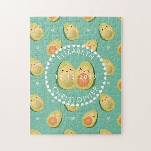 Cute Avocado Funny Ik hou van je Jubileum Legpuzzel (Verticaal)