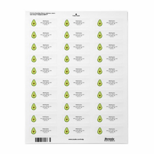 Cute avocado Heilige Guacamole Baby shower fiesta Etiket (Full Sheet)