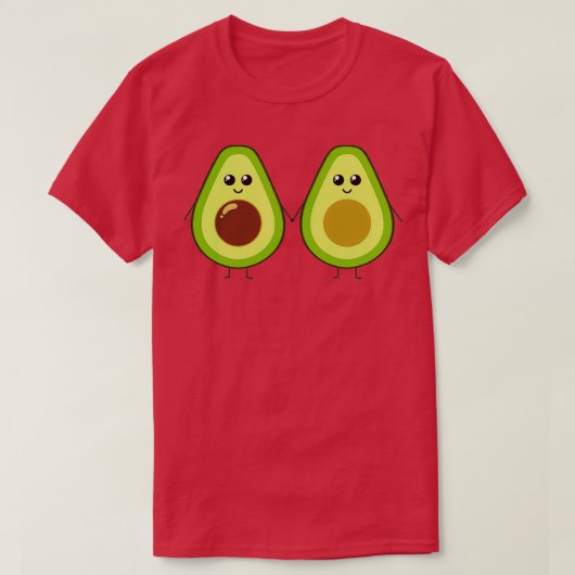 Cute avocado houdt handen vast t-shirt (Design voorkant)