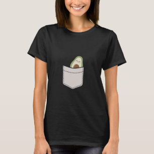 Cute Avocado in pocket Vegan Food Avocado in p T-shirt