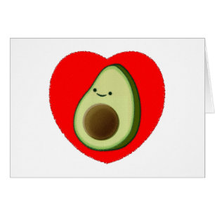 Cute Avocado in Red Heart