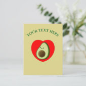 Cute Avocado in Red Heart Briefkaart (Staand voorkant)