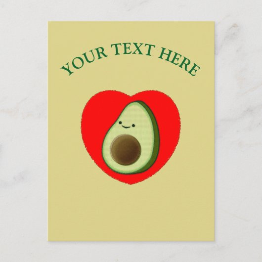 Cute Avocado in Red Heart Briefkaart (Voorkant)