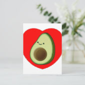 Cute Avocado in Red Heart Briefkaart (Staand voorkant)