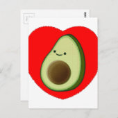 Cute Avocado in Red Heart Briefkaart (Voorkant / Achterkant)