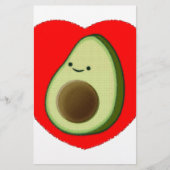 Cute Avocado in Red Heart Briefpapier (Voorkant)
