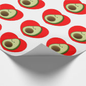 Cute Avocado in Red Heart Cadeaupapier (Hoek)