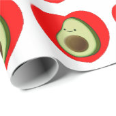 Cute Avocado in Red Heart Cadeaupapier (Rol Hoek)
