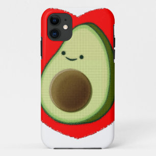 Cute Avocado in Red Heart iPhone 11 Hoesje