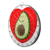 Cute Avocado in Red Heart Dartbord (Voorkant Rechts)
