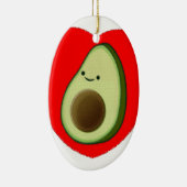 Cute Avocado in Red Heart Keramisch Ornament (Rechts)