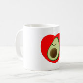 Cute Avocado in Red Heart Koffiemok (Voorkant links)