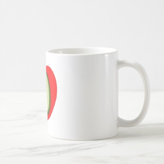 Cute Avocado in Red Heart Koffiemok (Rechts)