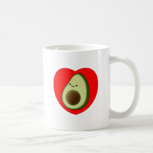 Cute Avocado in Red Heart Koffiemok