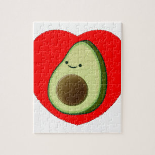 Cute Avocado in Red Heart Legpuzzel