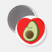 Cute Avocado in Red Heart Magneet (Voorkant / Achterkant)