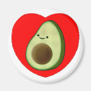 Cute Avocado in Red Heart Magneet