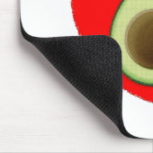 Cute Avocado in Red Heart Muismat (Hoek)