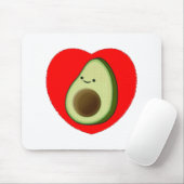 Cute Avocado in Red Heart Muismat (Met muis)