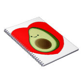 Cute Avocado in Red Heart Notitieboek (Rechterzijde)