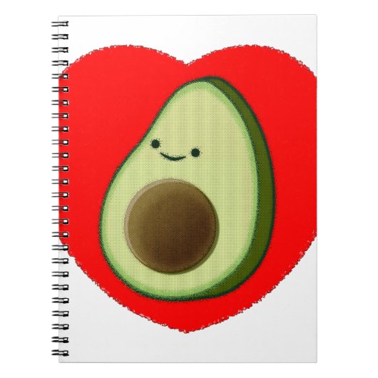 Cute Avocado in Red Heart Notitieboek (Voorkant)