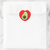 Cute Avocado in Red Heart Ronde Sticker (Tas)