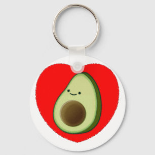 Cute Avocado in Red Heart Sleutelhanger