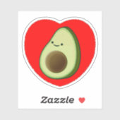 Cute Avocado in Red Heart Sticker (Vel)