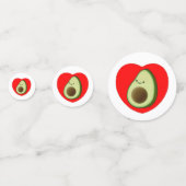 Cute Avocado in Red Heart Tekening Confetti (Voorkanten)