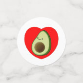 Cute Avocado in Red Heart Tekening Confetti (Kleine voorkant)