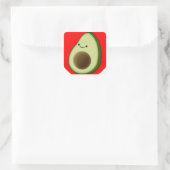 Cute Avocado in Red Heart Vierkante Sticker (Tas)