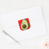 Cute Avocado in Red Heart Vierkante Sticker (Envelop)
