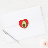 Cute Avocado in Red Heart Vierkante Sticker (Envelop)