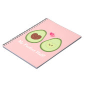 Cute Avocado koppel in liefde, Mijn perfecte halve Notitieboek (Linkerzijde)