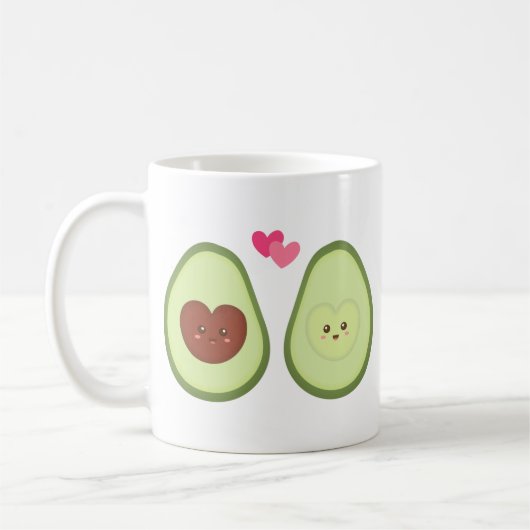 Cute Avocado koppel verliefd, mijn andere helft Koffiemok (Links)
