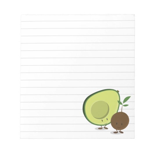 Cute Avocado Lined Food Notitieblok (Voorkant)