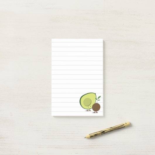Cute Avocado Lined Food Post-it® Notes (Op bureau)