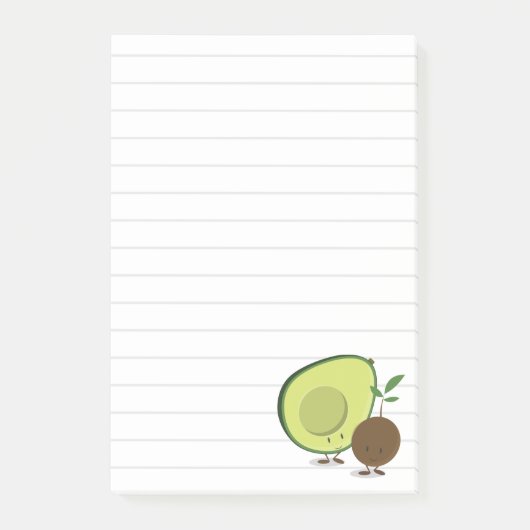 Cute Avocado Lined Food Post-it® Notes (Voorkant)