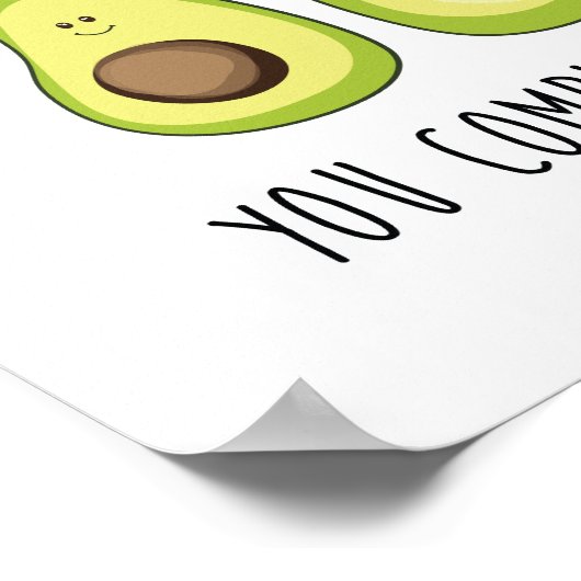 Cute avocado love koppel poster (Hoek)