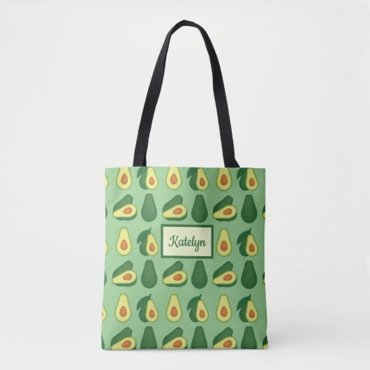 Cute Avocado Lover Custom Green Tote Bag (Voorkant)