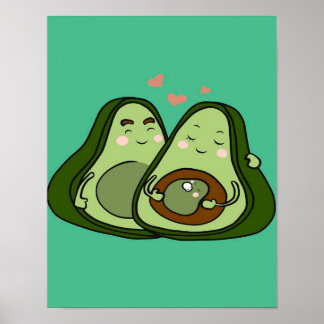 Cute Avocado mama | Cute Family | Mammie en Baby Poster